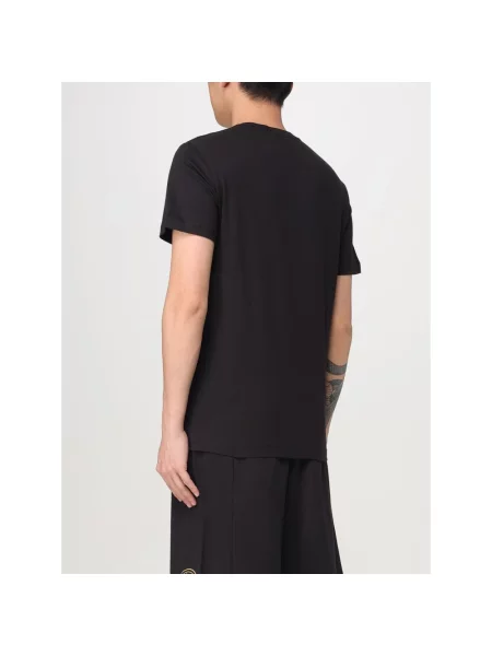 Krótka koszulka Versace Jeans Couture z krótkim rękawem z logo czarna