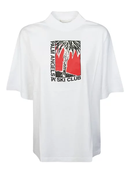 Tricou Palm Angels cu imagine alb