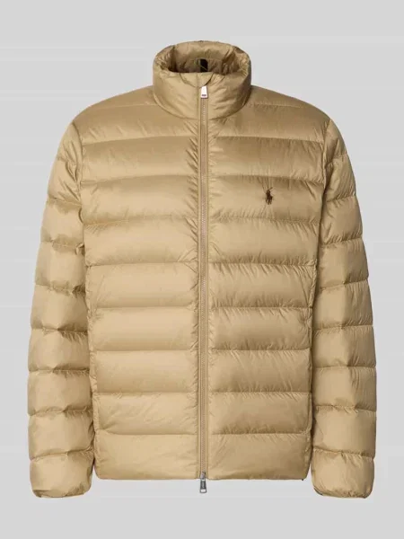 Kurtka pikowana w kroju regular fit z wyhaftowanym logo Polo Ralph Lauren beżowa