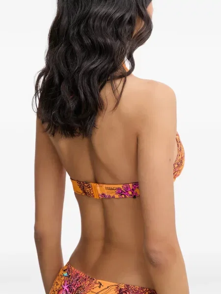 Top Chantelle cu gât halter portocaliu