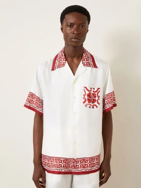 Dolce & Gabbana Letní Košile Comfort Fit / tmavě červená bílá