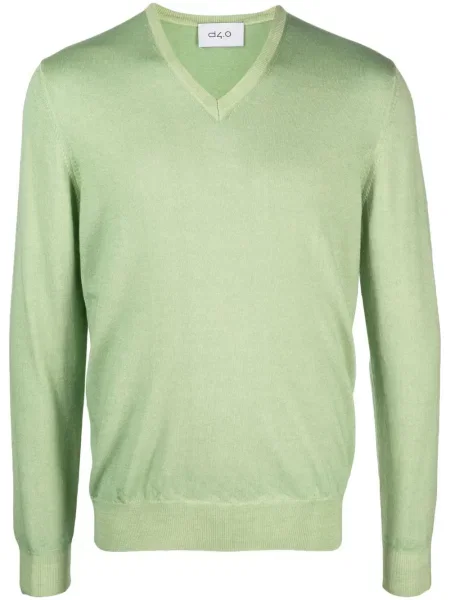 Pulover D4.0 de lână cu decolteu rotund verde