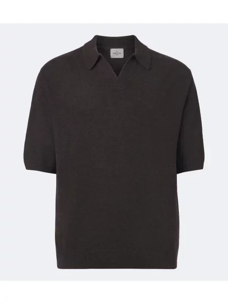 Tricou polo Le Kasha din cașmir maro