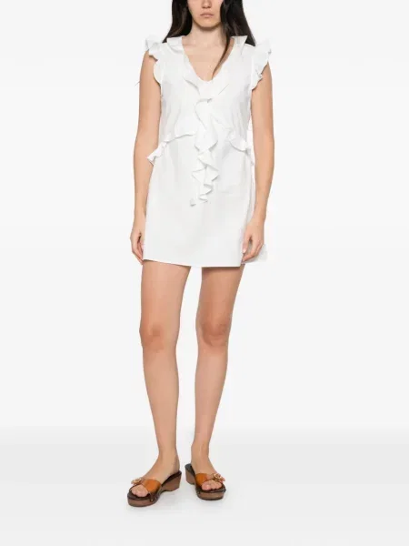 Rochie mini Maggie Marilyn cu volane alb