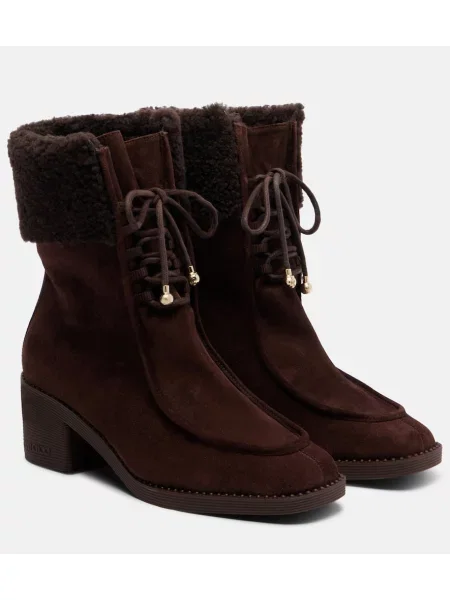Cizme scurte Jimmy Choo din piele de căprioară maro