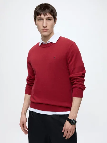 Calvin Klein Jeans Sveter CLSC rubínová