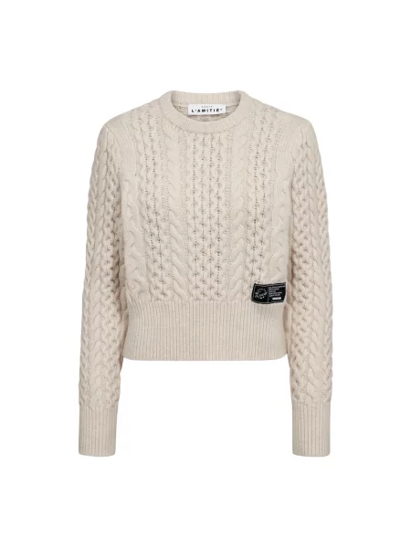 Sweter Haute L'amitié wełniany beżowy