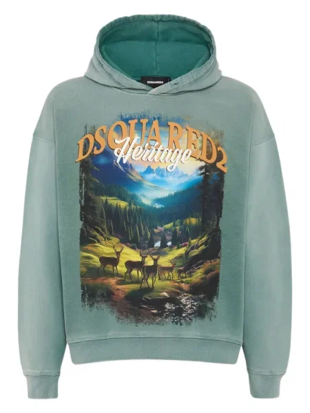 Hanorac cu glugă Dsquared2 verde