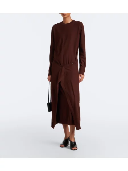 Rochie midi Lemaire de lână maro