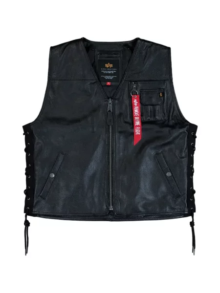 Vestă Alpha Industries din piele negru