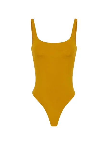 Ușor body Elisabetta Franchi din jerseu galben