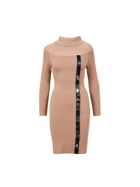 Sukienka Simona Corsellini z wysokim kołnierzem różowa