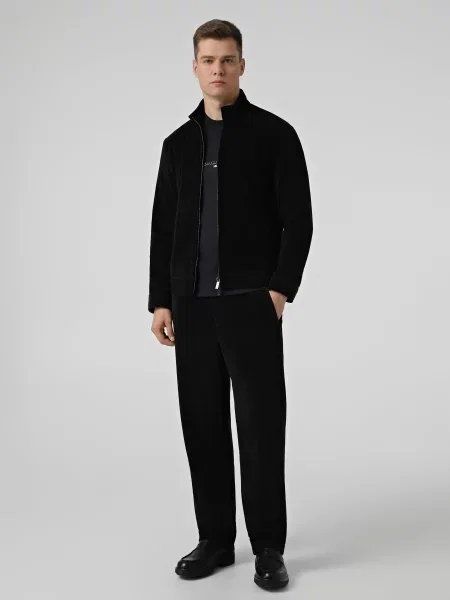 Повсякденні штани Emporio Armani поліестер/еластан чорний
