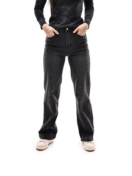 Прямі джинси RELUCKY темно-сірий бавовна/поліестер сірі