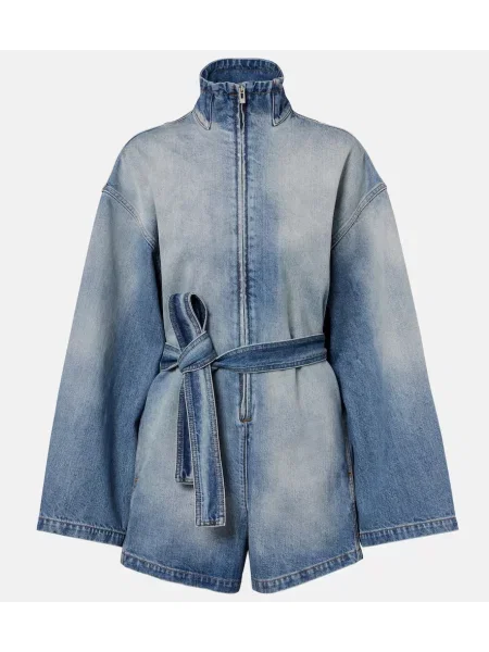 Kombinezon jeansowy Alaïa niebieski
