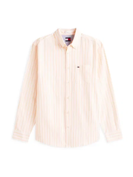 Tommy Jeans Košulja pastelno narančasta bijela