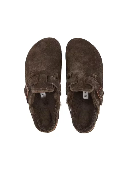 Tenisky Birkenstock z ovčej kože hnedá