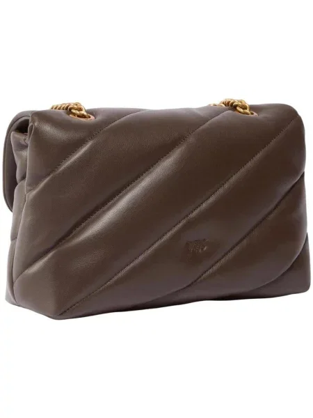 Geanta crossbody Pinko din piele clasică maro