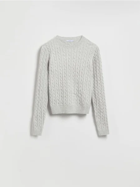 Reserved Pulover cu model decorativ deschis gri
