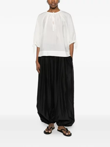 Bluză Samsøe Samsøe cu legături alb