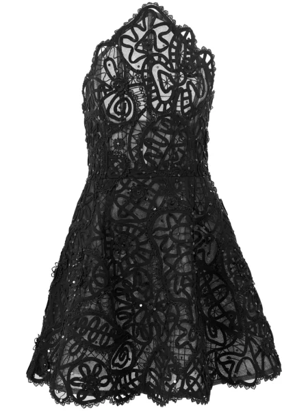Rochie mini Carolina Herrera cu broderie negru