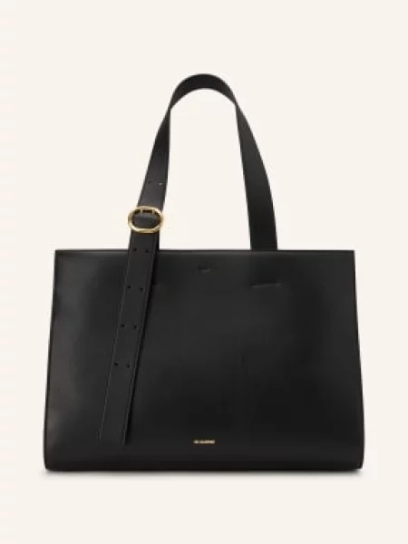 Jil Sander Torba Na Zakupy Cannolo schwarz czarna