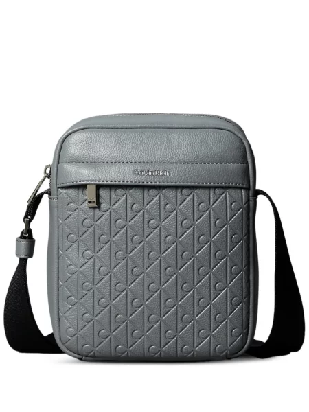 Geantă crossbody Calvin Klein cu autograf gri