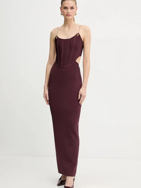 Рокля Marciano by Guess AISHA дълга с кройка по тялото бордо