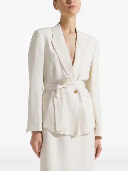 Sacou Seventy cu legături cu un singur rând de nasturi alb