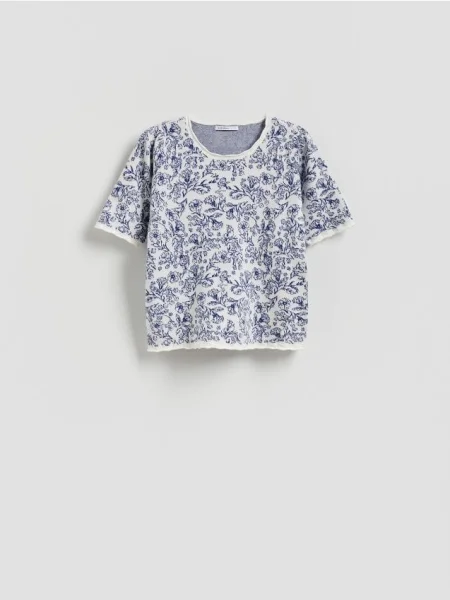 Reserved Sweter z krótkim rękawem wielobarwny