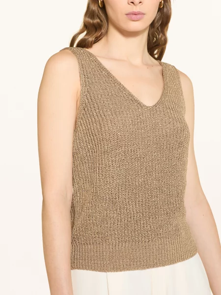 Dzianinowy top Oui złoty