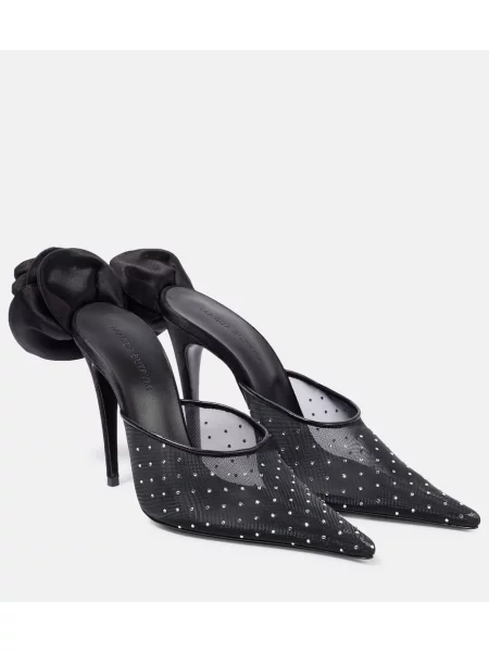 Pantofi cu toc Magda Butrym plasă de cristal negru