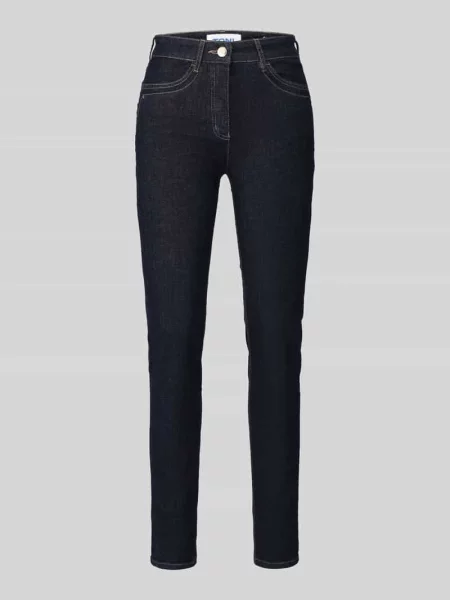 Jeansy o kroju slim fit z mieszanka bawełny model Be loved' Toni granatowe