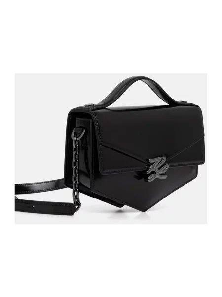 Karl Lagerfeld torebka crossbody skórzana Karl Lagerfeld Studio czarna