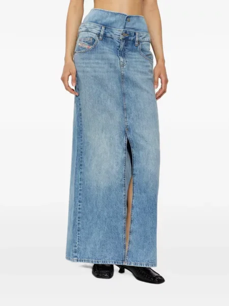 Fustă din denim Diesel albastru
