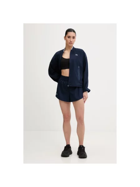 Szorty o kroju regular fit sport z aplikacją z logo Lacoste Sport niebieskie