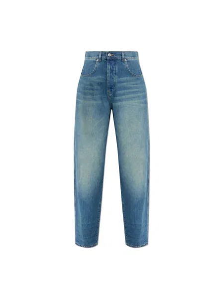 Szerokie jeansy Moschino niebieskie