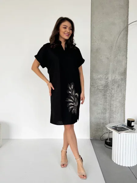 Лляна Сукня міді INNOE чорний