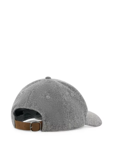Șapcă Boggi Milano de lână cu model herringbone gri