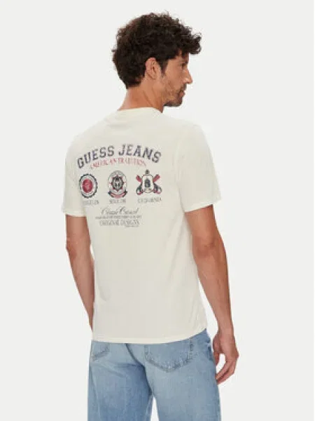 Guess Jeans Póló Ekru Regular Fit