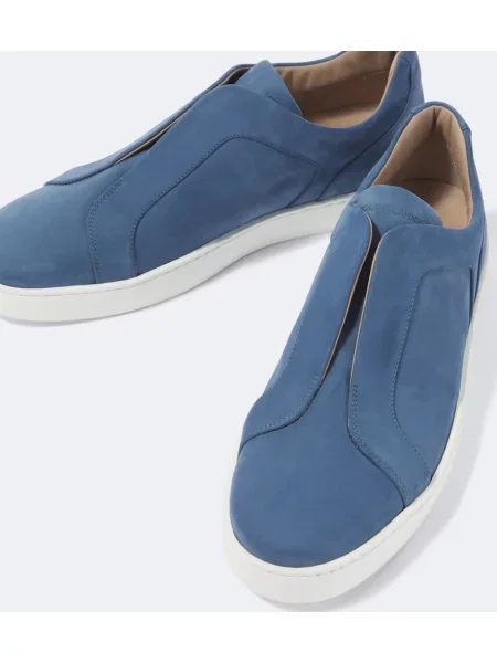 Sneakerși Manolo Blahnik din piele albastru
