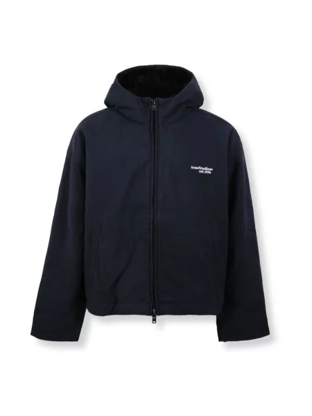 Kurtka Acne Studios z kapturem niebieska