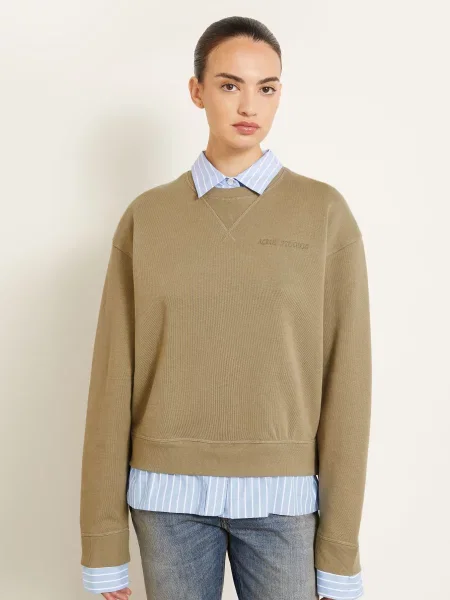 Acne Studios Bluza Z Mieszanki Materiałów beige biała