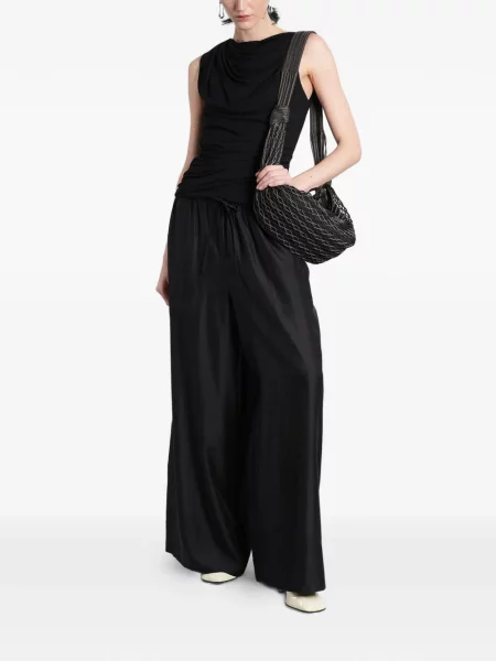 Pantaloni palazzo Entire Studios cu cordon negru