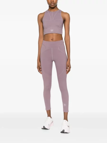 Běžecké stahovací šňůrka legíny Adidas s autogramem fialové