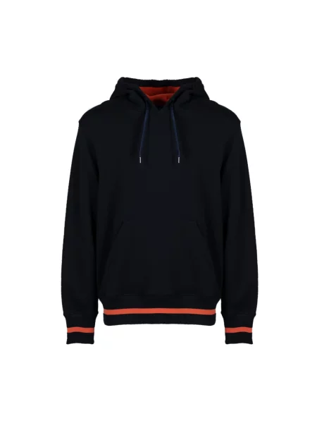 Bluza z kapturem Ps By Paul Smith z kapturem z nadrukiem ze sznurkiem czarna