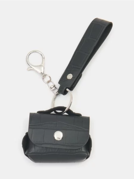 Брелок для ключів у формі сумки чорний