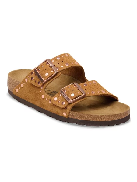 Klapki Birkenstock skórzane brązowe