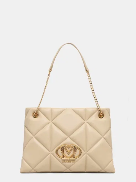 Geantă shopper Love Moschino din piele bej