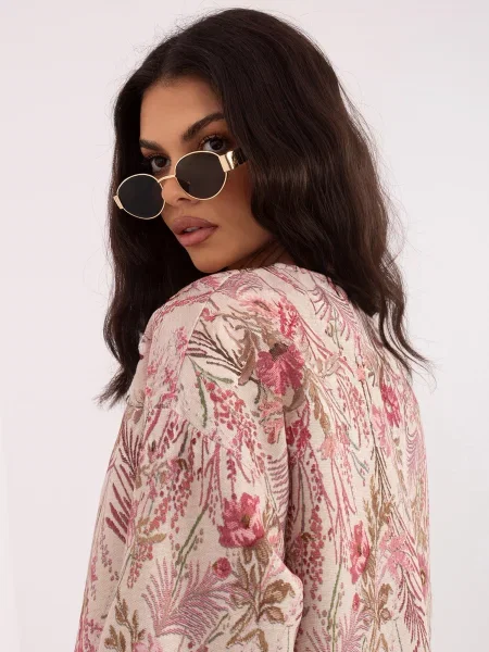 Geacă Italy Moda cu model floral roz